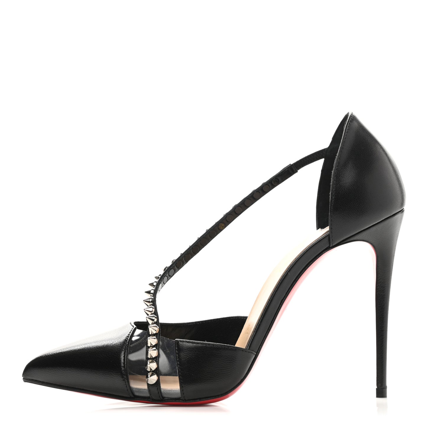 Kid PVC Spike Cross 100 Pumps 37.5 Black Silver