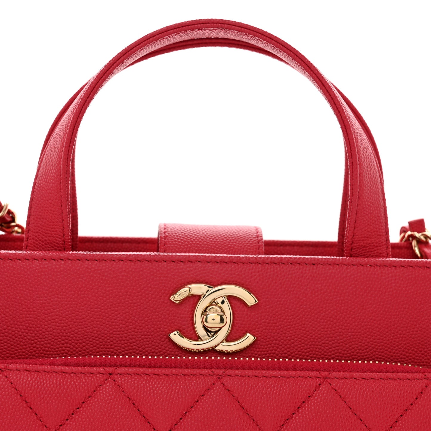 Caviar Quilted Small Business Affinity Shopping Bag Red