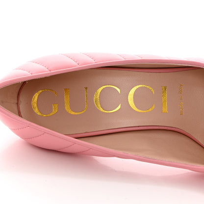 Gucci Nappa Charlotte Chevron Matelasse Double G 95mm Pumps 38 Wild Rose 7 of 9