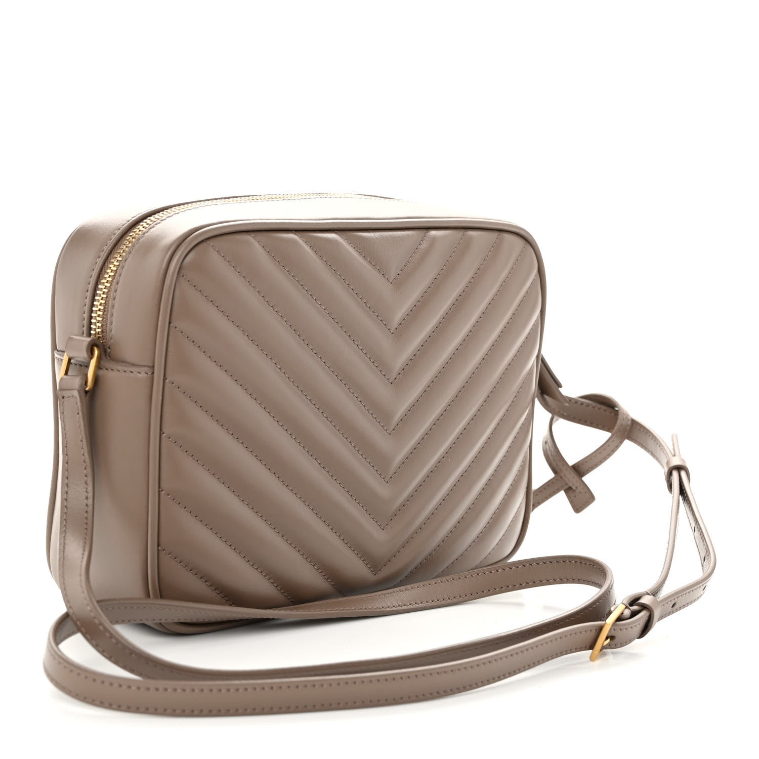 Saint Laurent Calfskin Matelasse Monogram Lou Camera Bag Taupe 3 of 9