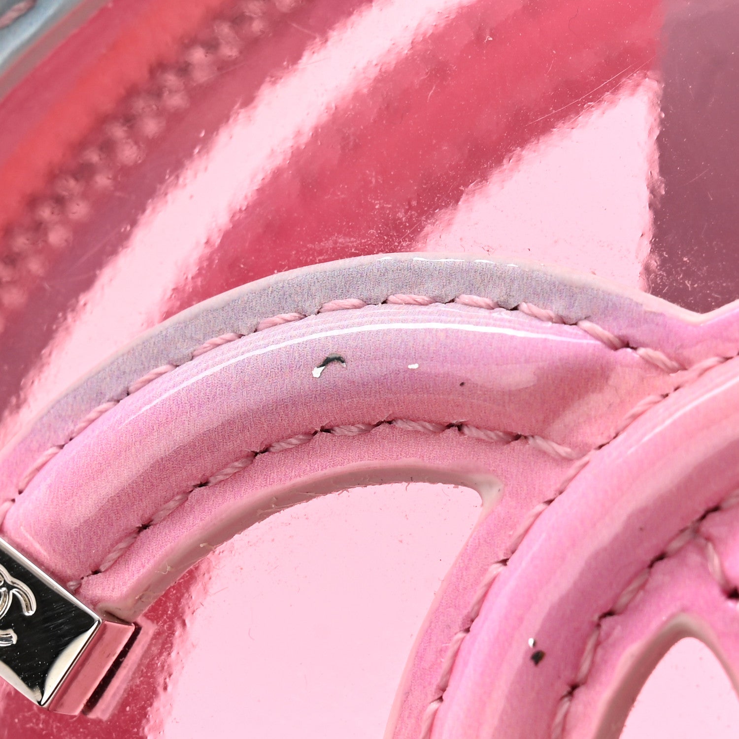 Chanel PVC Lambskin Filigree Round Clutch With Chain Pink 11 of 13