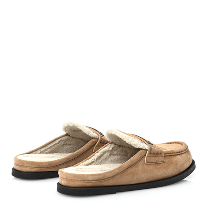 Christian Dior Suede Goatskin Boy Loafer Mule 38.5 Chestnut 4 of 9