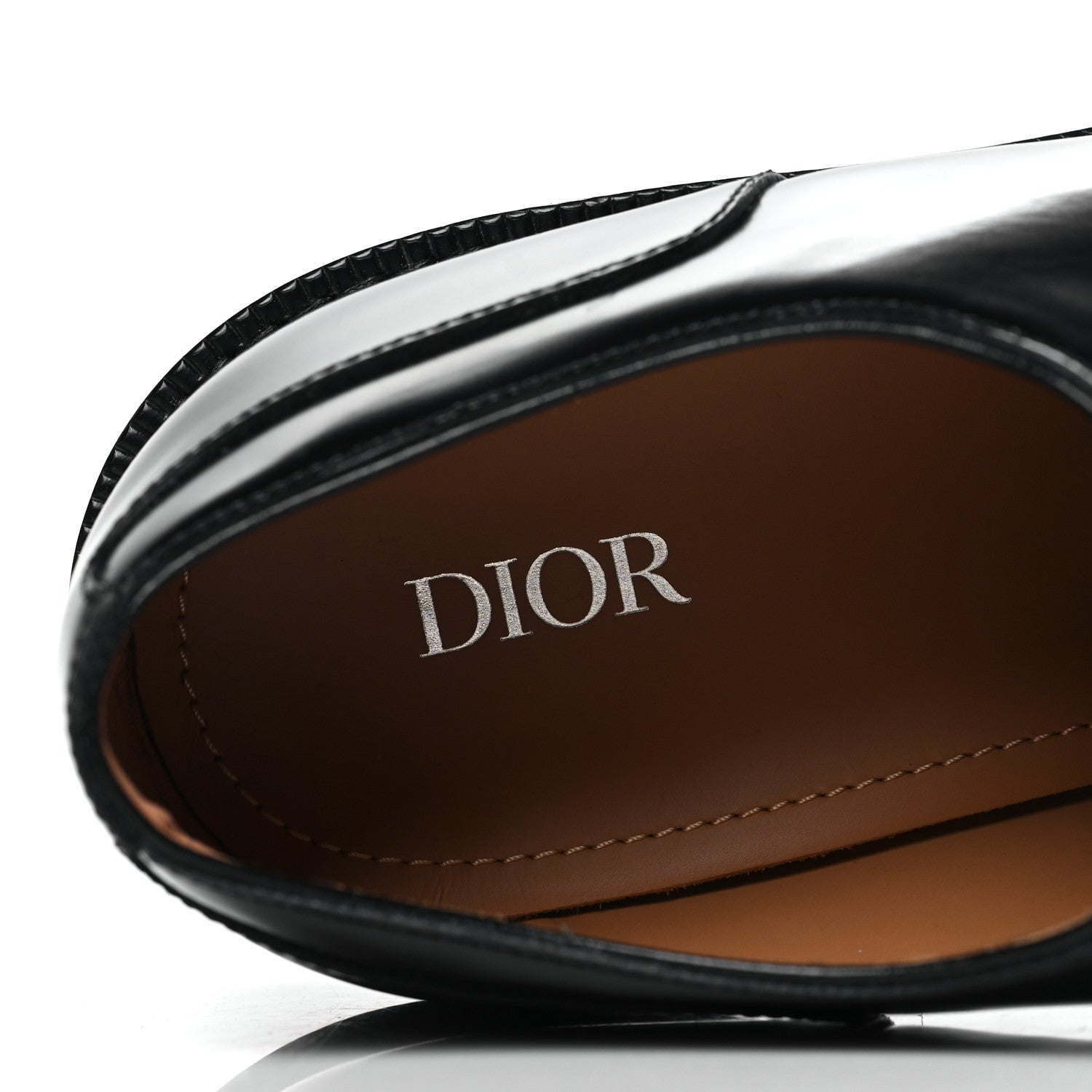 Christian Dior Polished Calfskin Mens Derby Shoes 44 Black 8 of 9