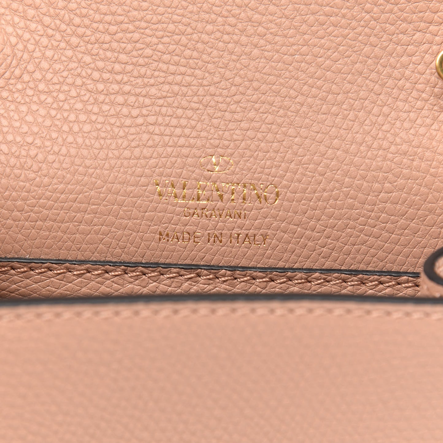 Grained Calfskin Vlogo Crossbody Pouch Rose Cannelle