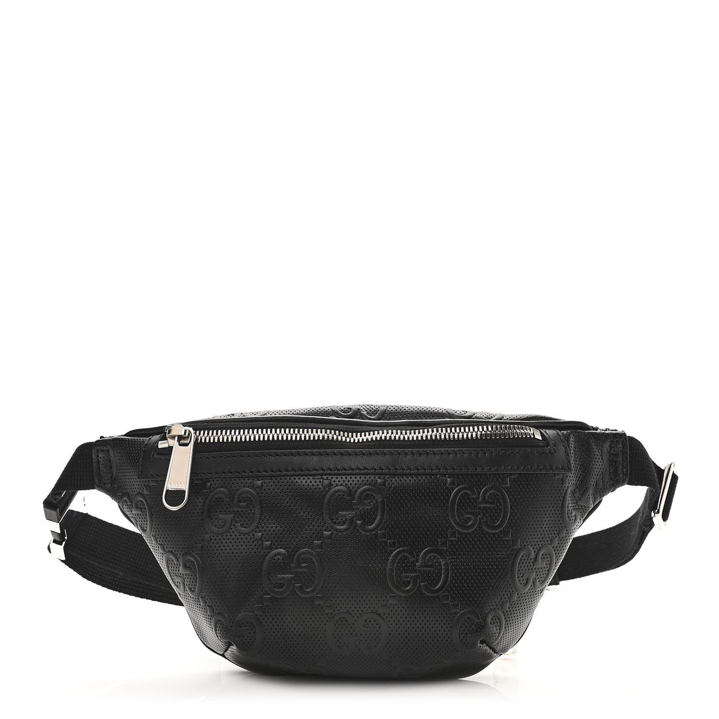 Calfskin GG Tennis Embossed Belt Bag Black