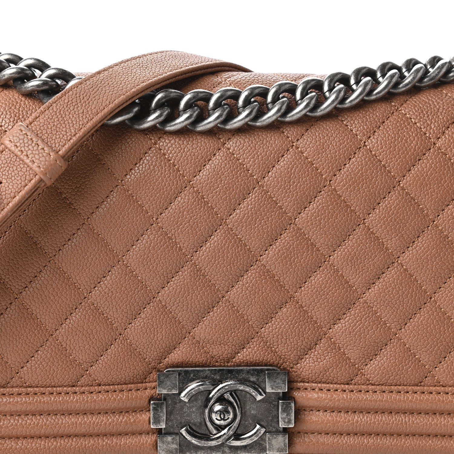 Chanel Caviar Quilted Medium Boy Flap Camel 10 of 11