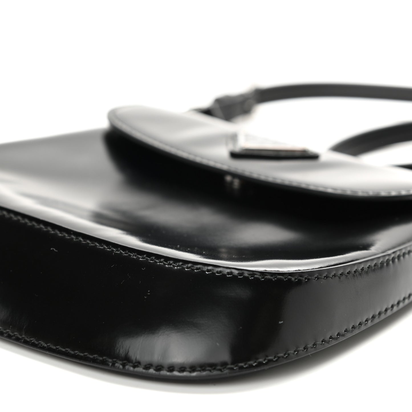 Spazzolato Mini Cleo Flap Adjustable Strap Shoulder Bag Black