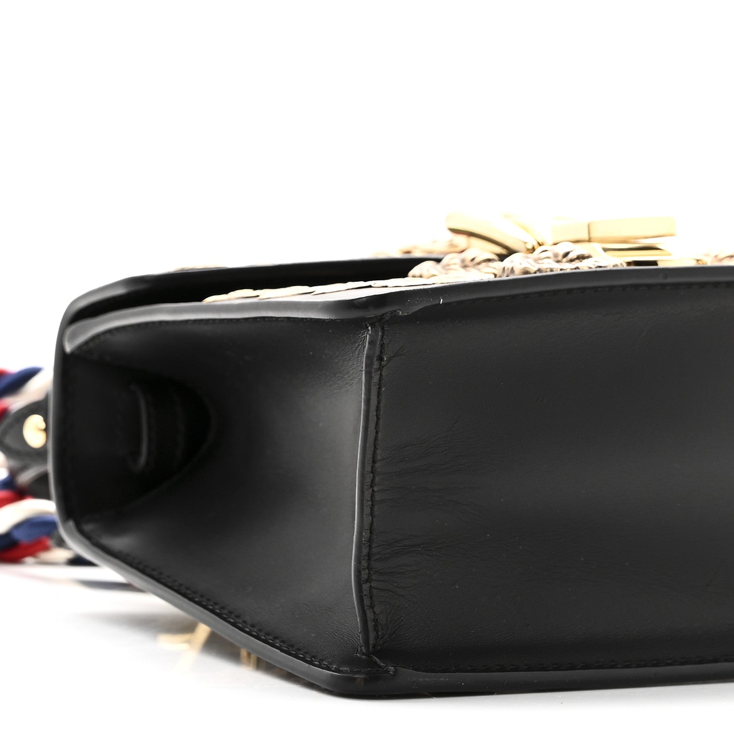Gucci Calfskin Animal Studs Mini Sylvie Top Handle Bag Black 9 of 10