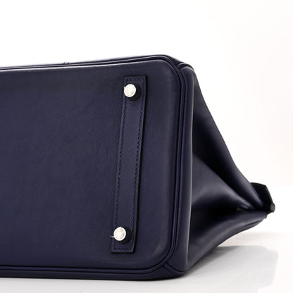 Hermes Swift Epsom Tressage Birkin 30 Bleu Encre Bleu Du Nord Gold 10 of 10