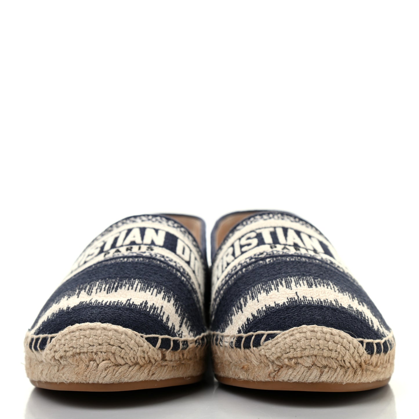 Cotton D-Stripes Embroidered Granville 15mm Espadrilles 35.5 Deep Blue