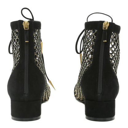 Christian Dior Suede Laminated Resille Naughtily-D 30mm Ankle Boots 39 Black Gold 5 of 11
