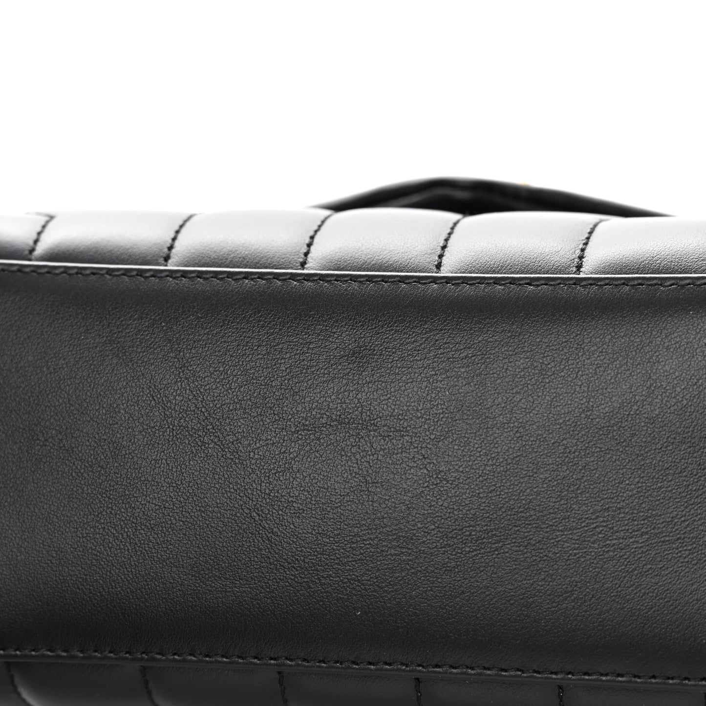 Calfskin Y Quilted Monogram Small Loulou Chain Satchel Black