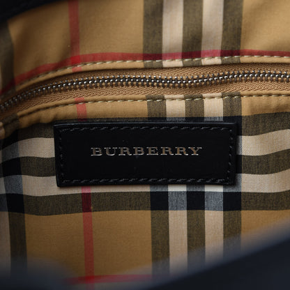 Burberry Derby Calfskin House Check Medium Banner Tote Black 8 of 11