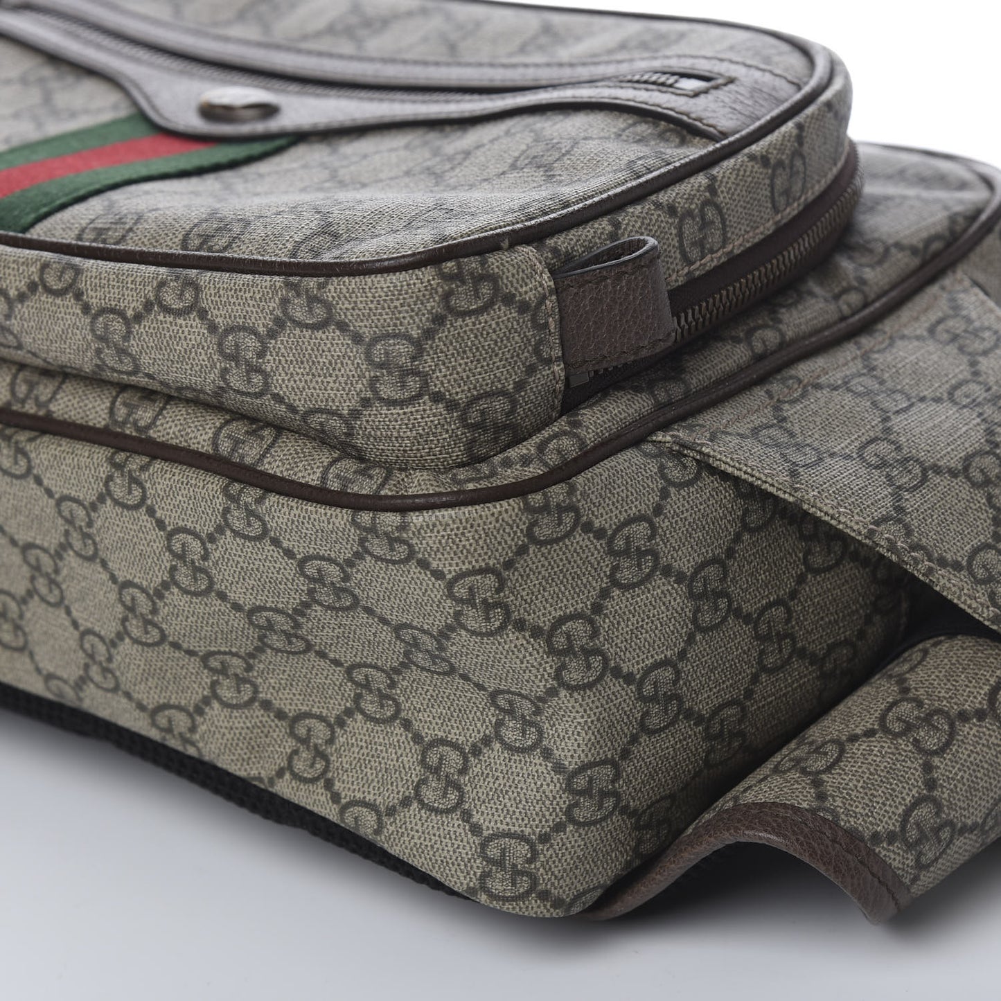 Soft GG Supreme Monogram Textured Dollar Calfskin Web Ophidia Pouch Pocket Belt Bag 95 38 Beige Ebony New Acero Black