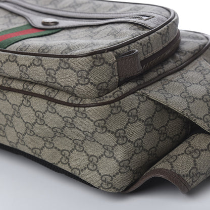 Gucci Soft GG Supreme Monogram Textured Dollar Calfskin Web Ophidia Pouch Pocket Belt Bag 95 38 Beige Ebony New Acero Black 9 of 9