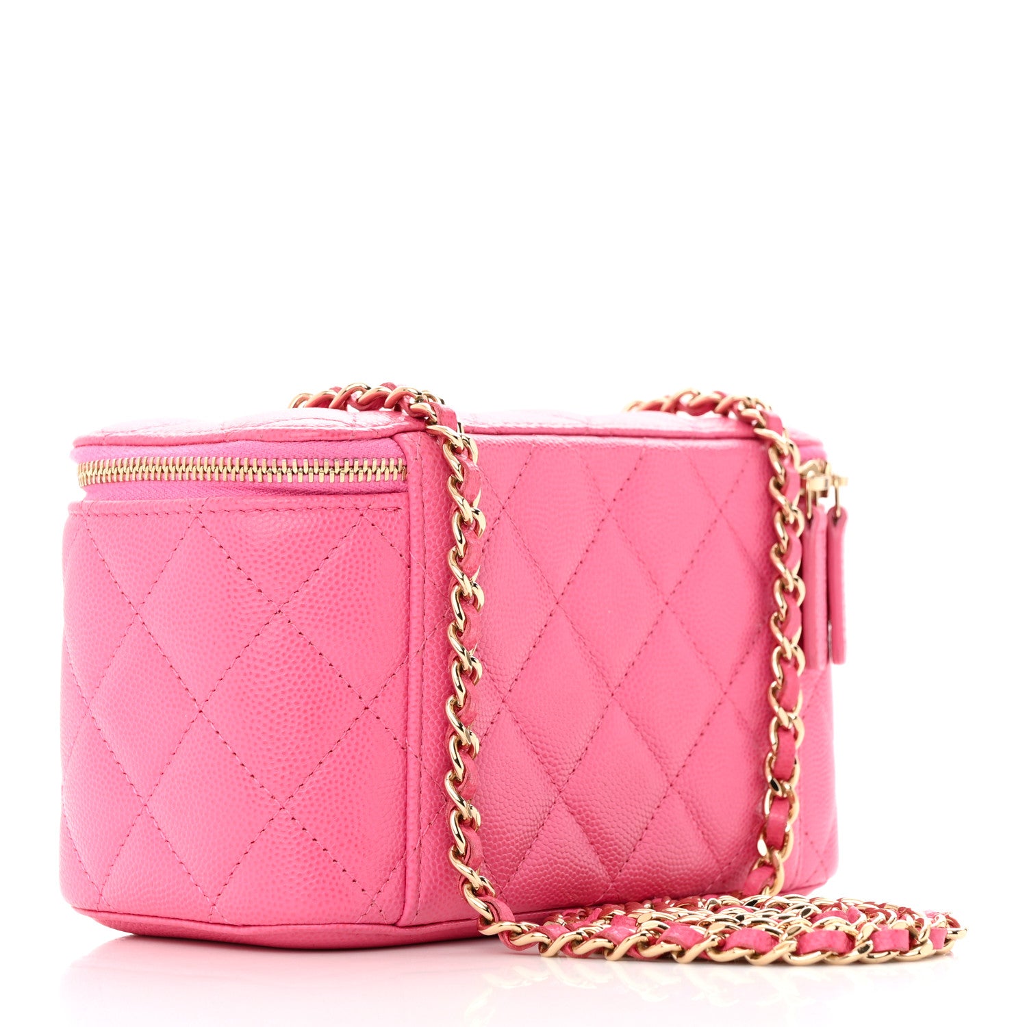 Chanel Caviar Quilted Small Vanity Case With Chain Pink 3 of 20