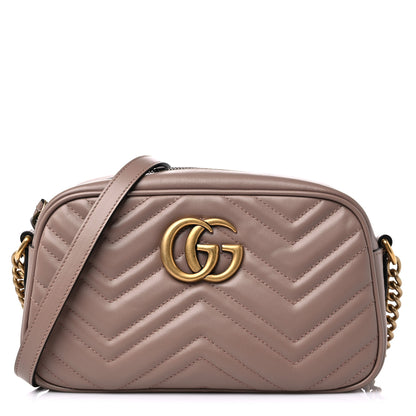 Gucci Calfskin Matelasse Small GG Marmont Chain Shoulder Bag Porcelain Rose 1 of 12
