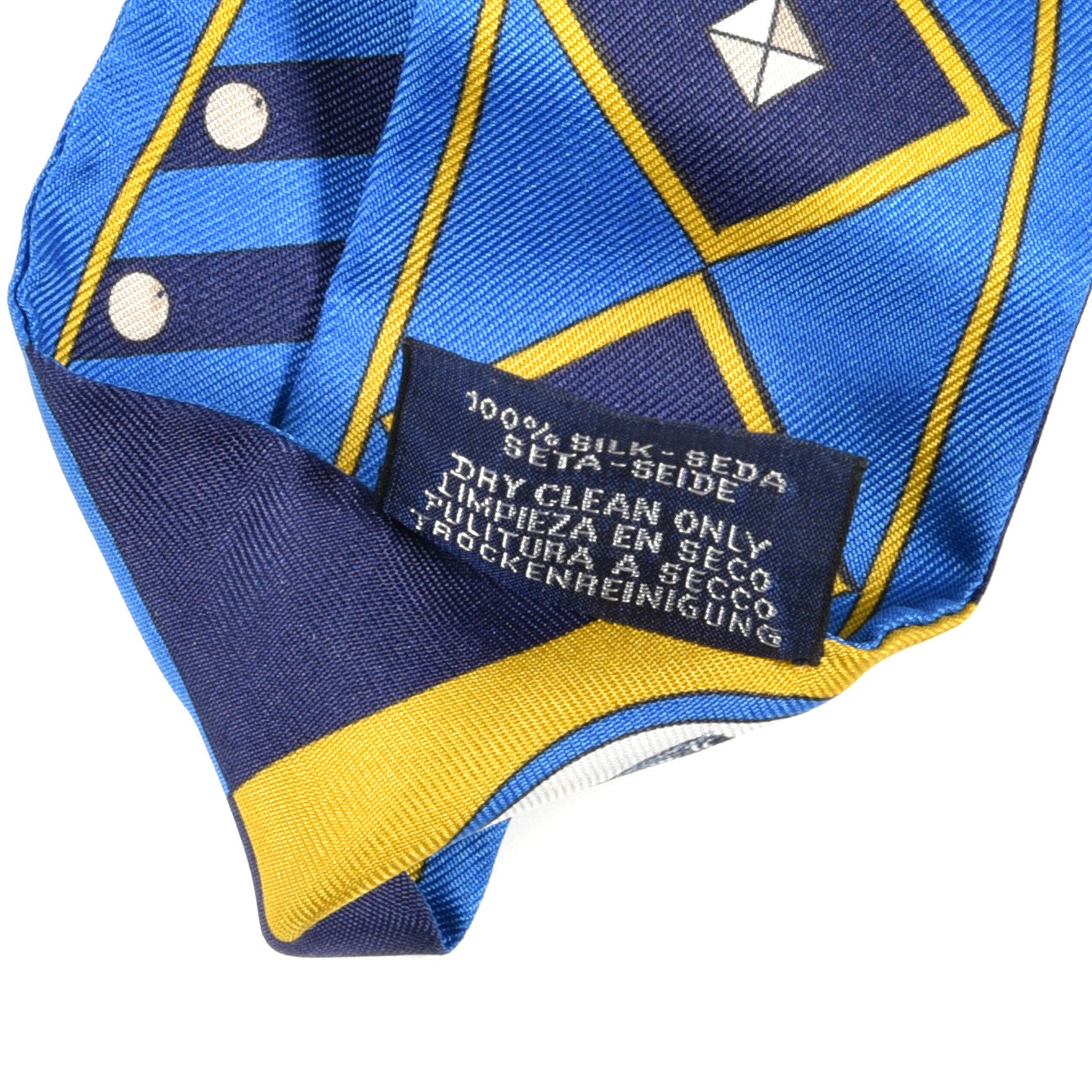 Hermes Silk Colliers Et Chiens Twilly Blue Roy Gold Marine 4 of 5