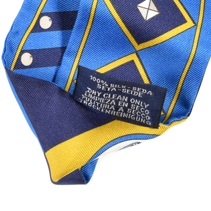 Hermes Silk Colliers Et Chiens Twilly Blue Roy Gold Marine 4 of 5