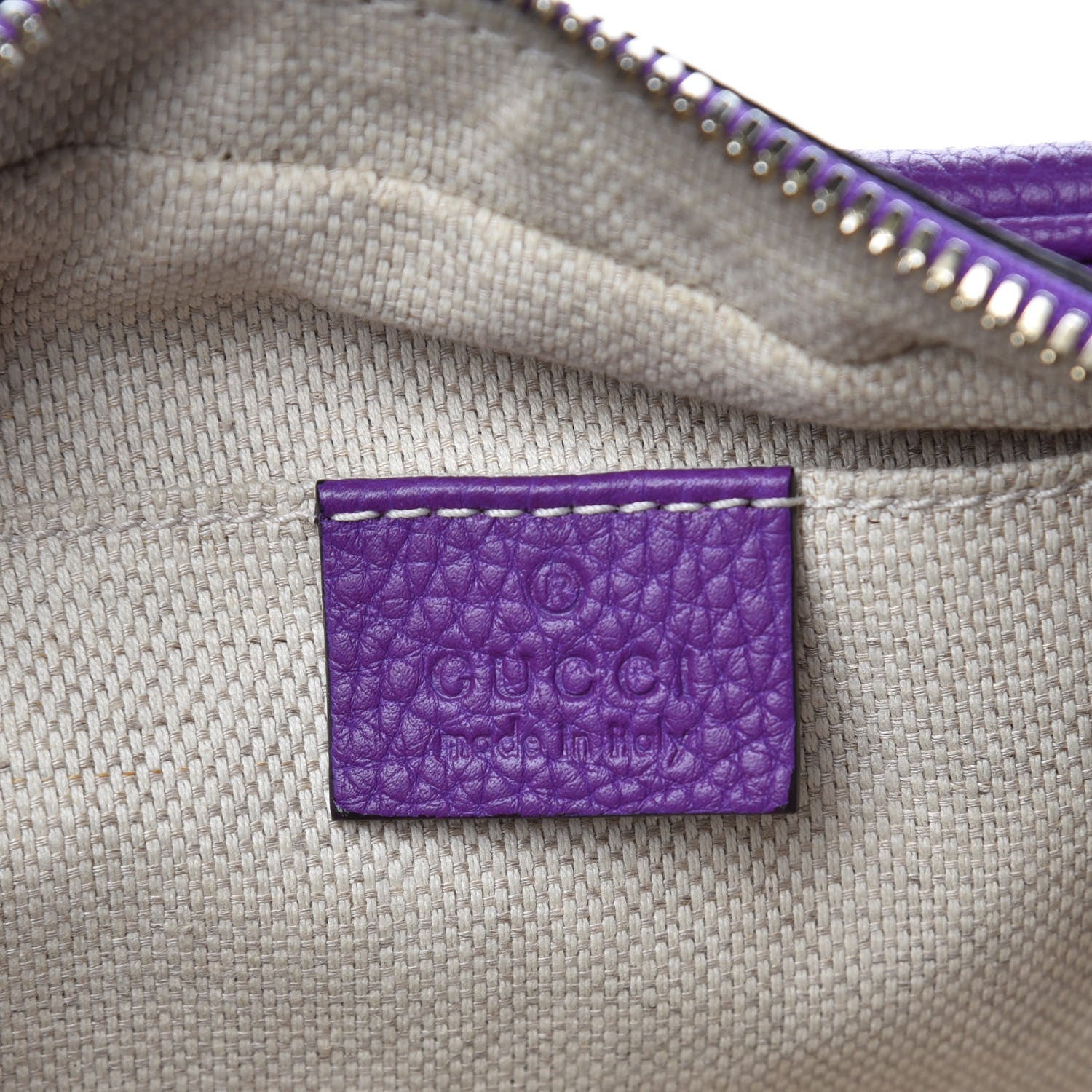 Gucci Pebbled Calfskin Small Soho Disco Bag Shine Purple 6 of 12