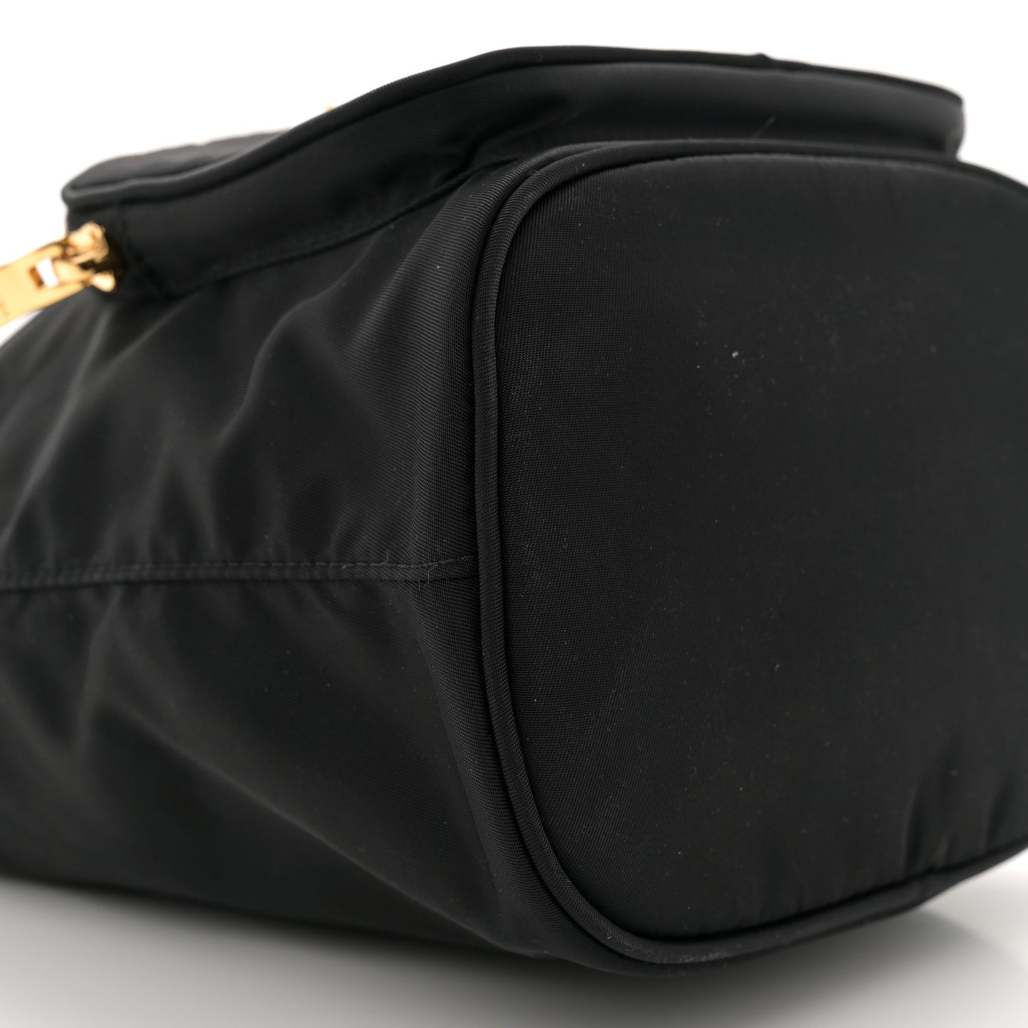 Saffiano Tessuto Nylon Mini Bucket Crossbody Bag Black
