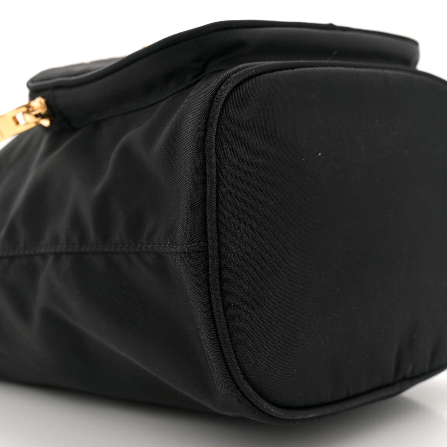 Prada Saffiano Tessuto Nylon Mini Bucket Crossbody Bag Black 9 of 11