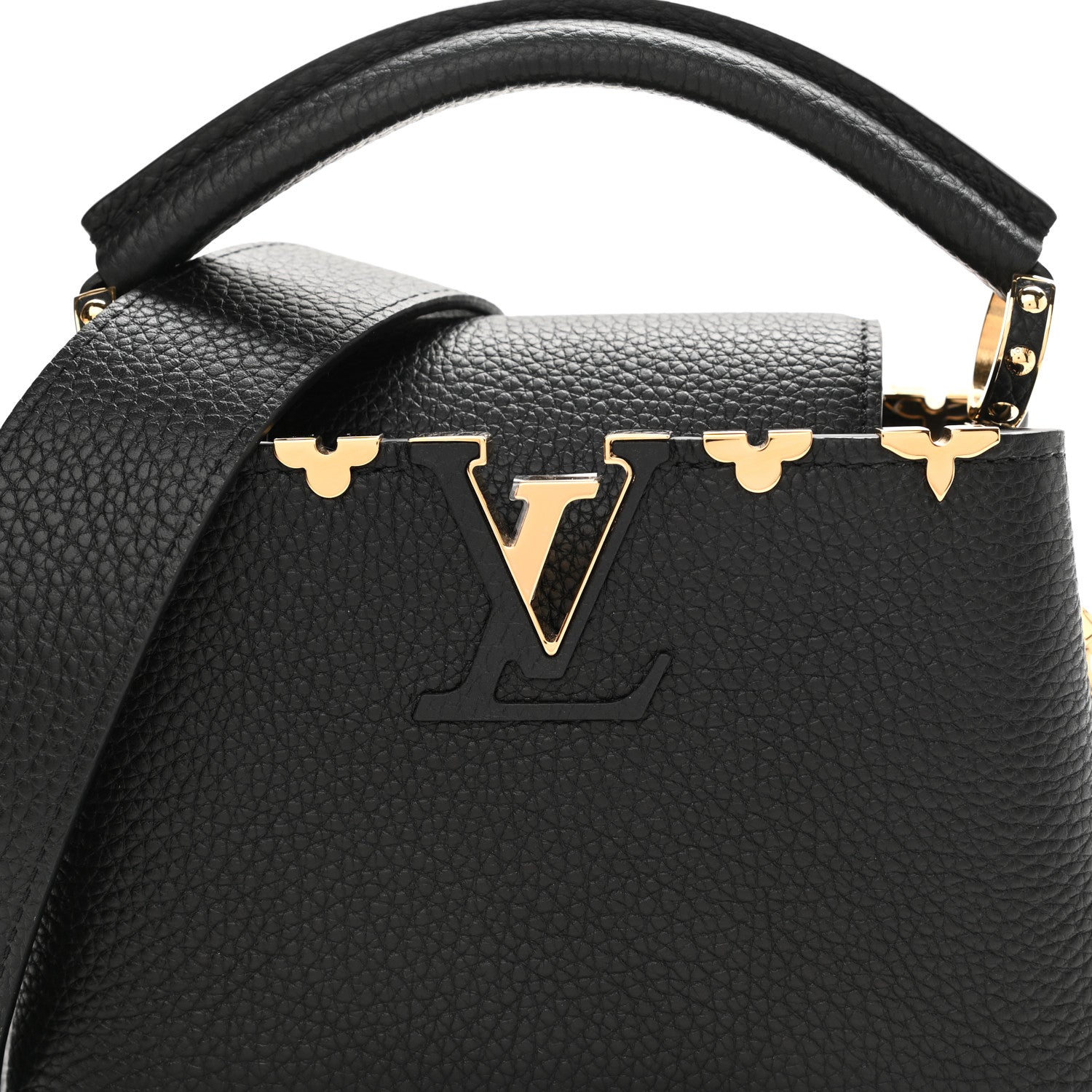 Louis Vuitton Taurillon Embellished Flower Crown Capucines Mini Black 13 of 17