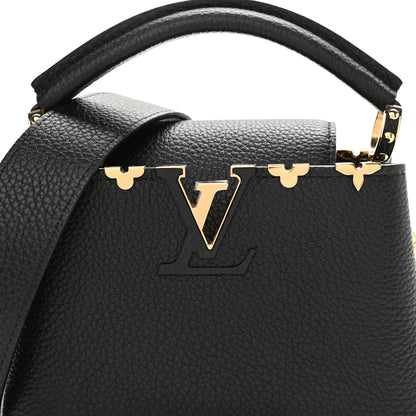 Louis Vuitton Taurillon Embellished Flower Crown Capucines Mini Black 13 of 17