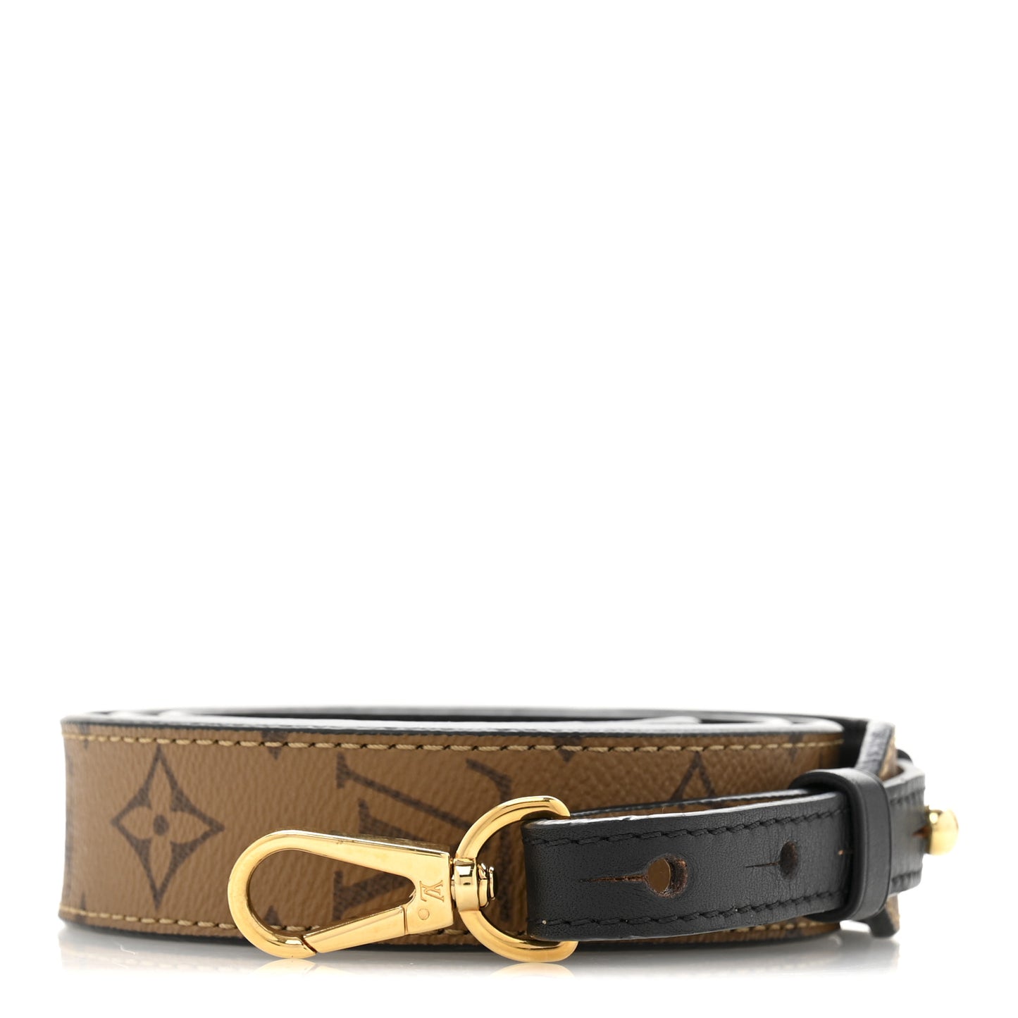 Reverse Monogram Bandouliere Shoulder Strap XL Black