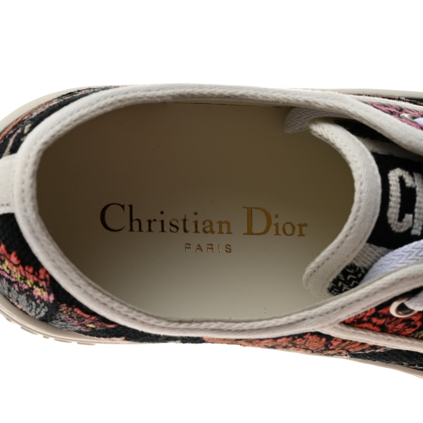 Canvas Jardin Botanique Embroidered Womens Walk'N'Dior Low Top Sneakers 36.5 Black Multicolor