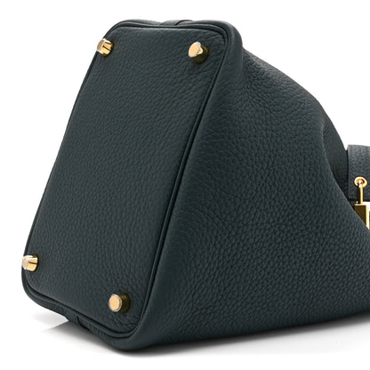 Hermes Taurillon Clemence Picotin Lock 18 PM Vert Cypress 10 of 11