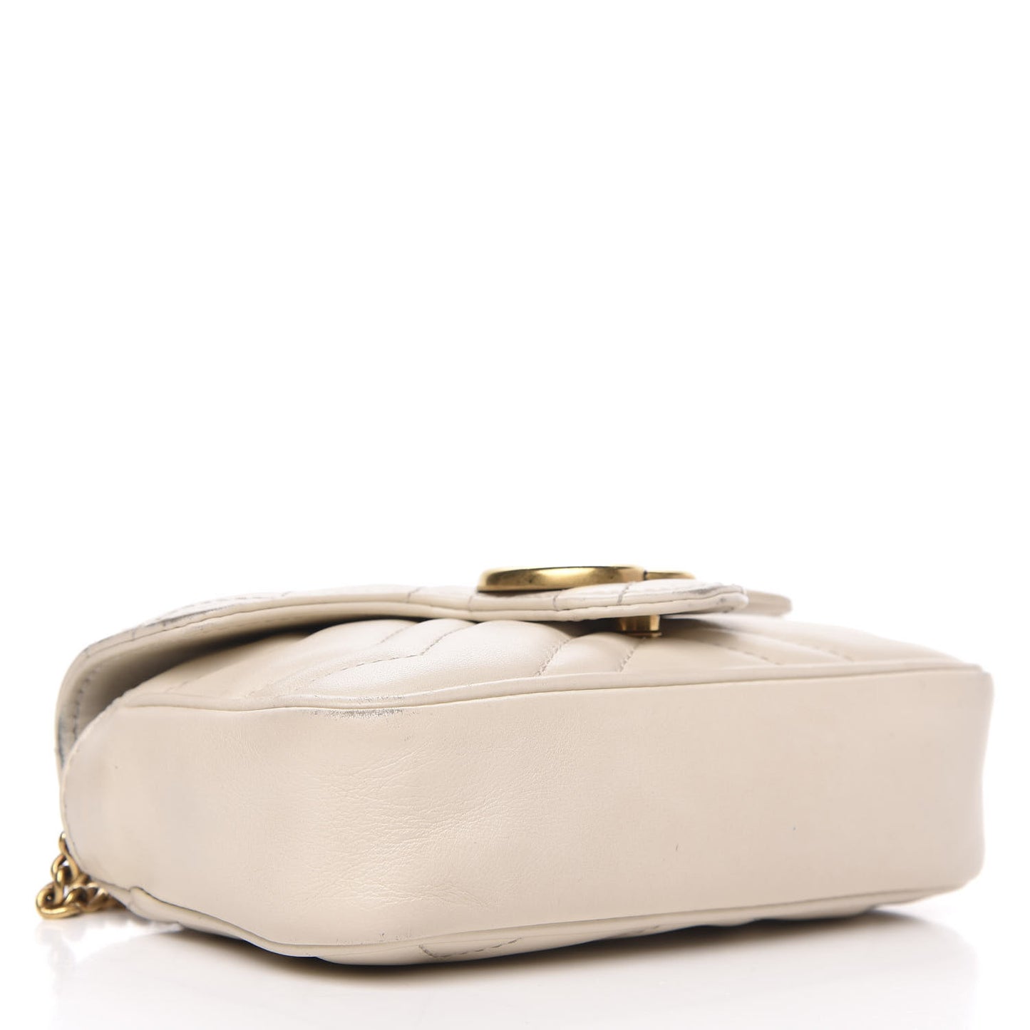 Calfskin Matelasse Super Mini GG Marmont Shoulder Bag White
