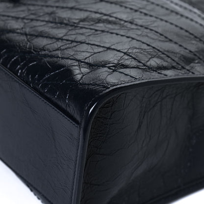 Saint Laurent Crinkled Calfskin Matelasse Monogram Niki Shoulder Bag Deep Marine 12 of 13