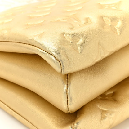 Louis Vuitton Lambskin Embossed Monogram Coussin PM Gold 12 of 14