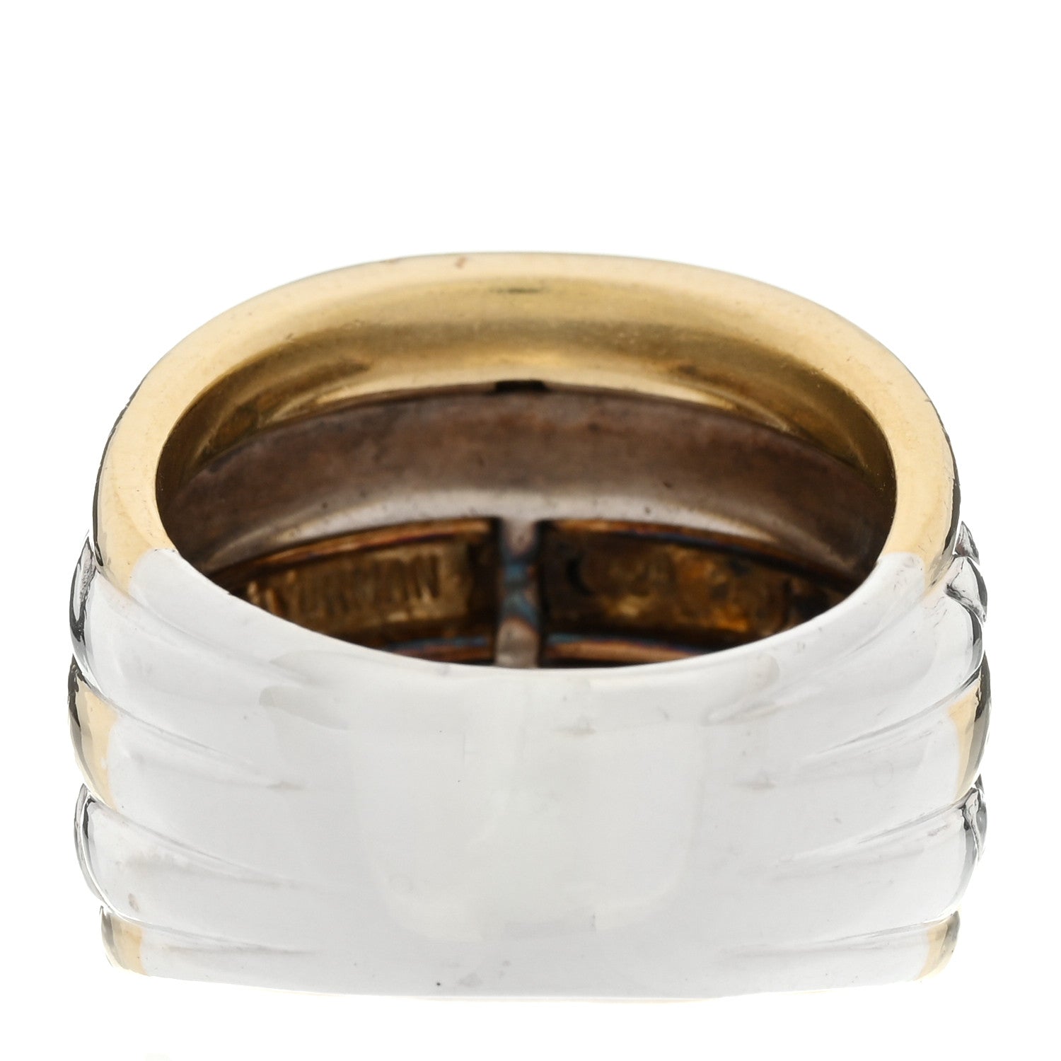 David Yurman Sterling Silver 18K Yellow Gold 18mm Five-Row Cable Ring 53 6.5 3 of 5