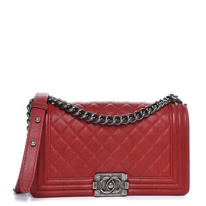 Chanel Caviar Quilted Medium Boy Flap Red 1 of 7