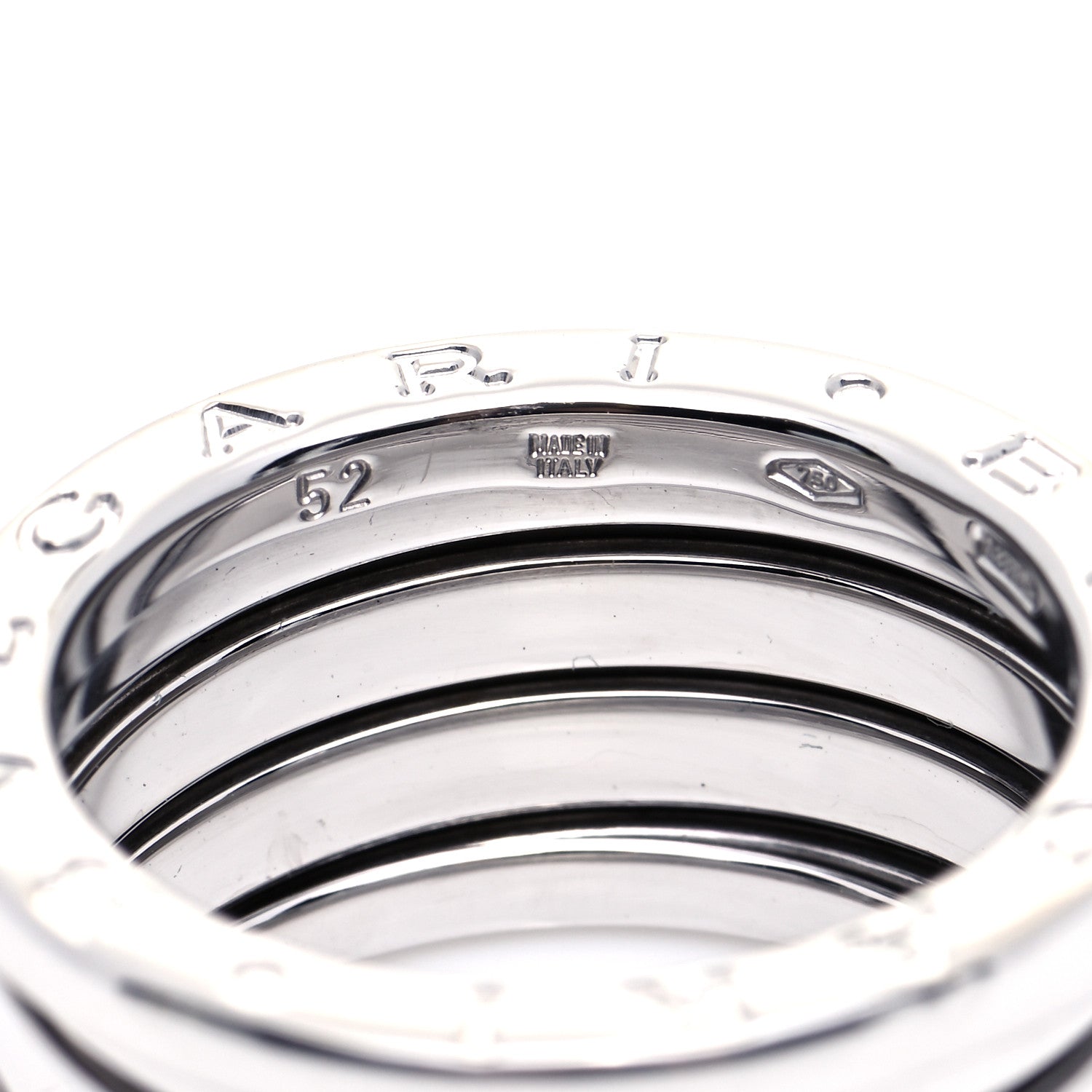 Bulgari 18K White Gold B.Zero1 Four-Band Ring 52 6 6 of 6