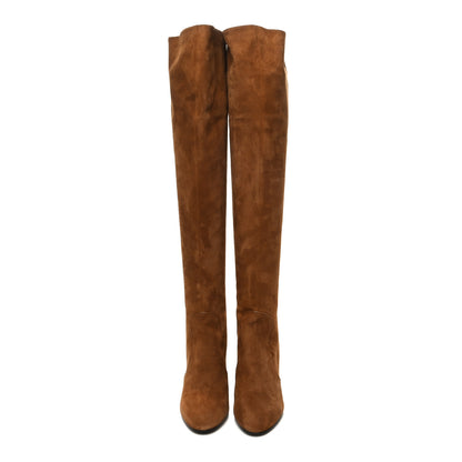 Louis Vuitton Suede Over The Knee Heeled Boots 39 Tan 2 of 8