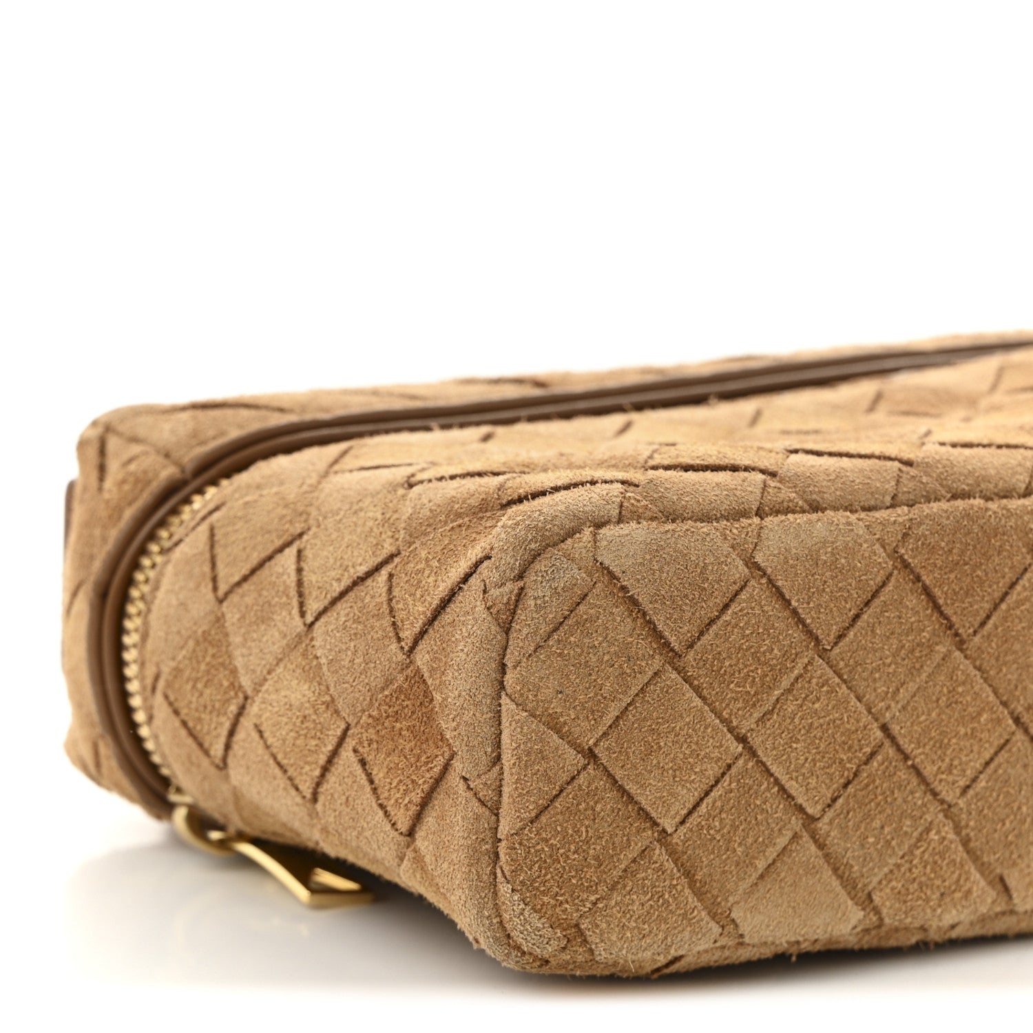 Bottega Veneta Suede Intrecciato Bang Bang Vanity Case Amber 9 of 10