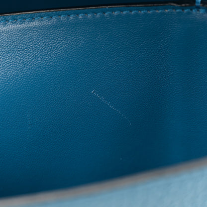Celine Goatskin Medium Classic Box Flap Bag Deepsea 12 of 15