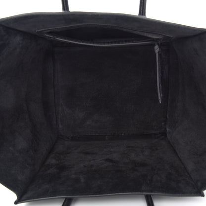 Celine Calfskin Crocodile Embossed Medium Phantom Luggage Black 5 of 14