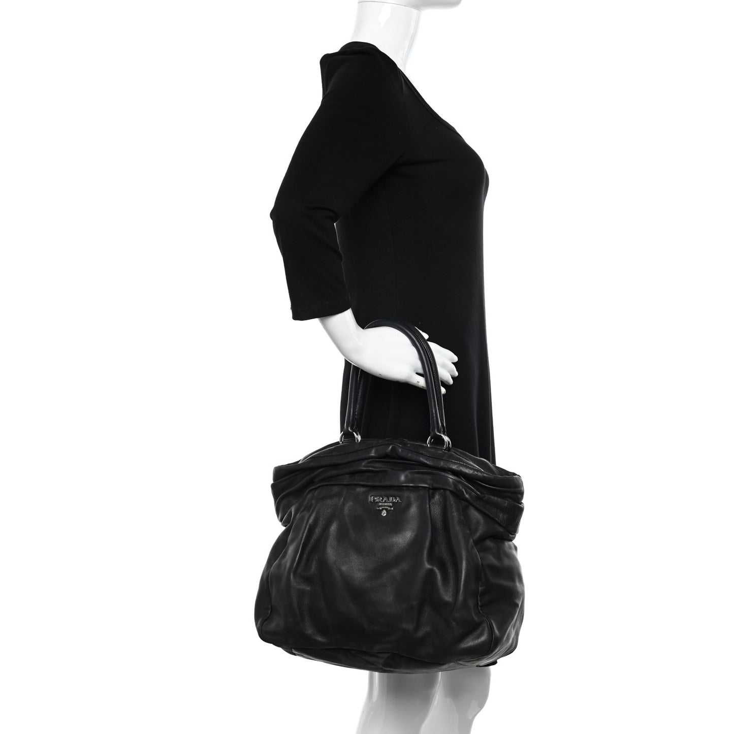 Nappa Frills Tote Black