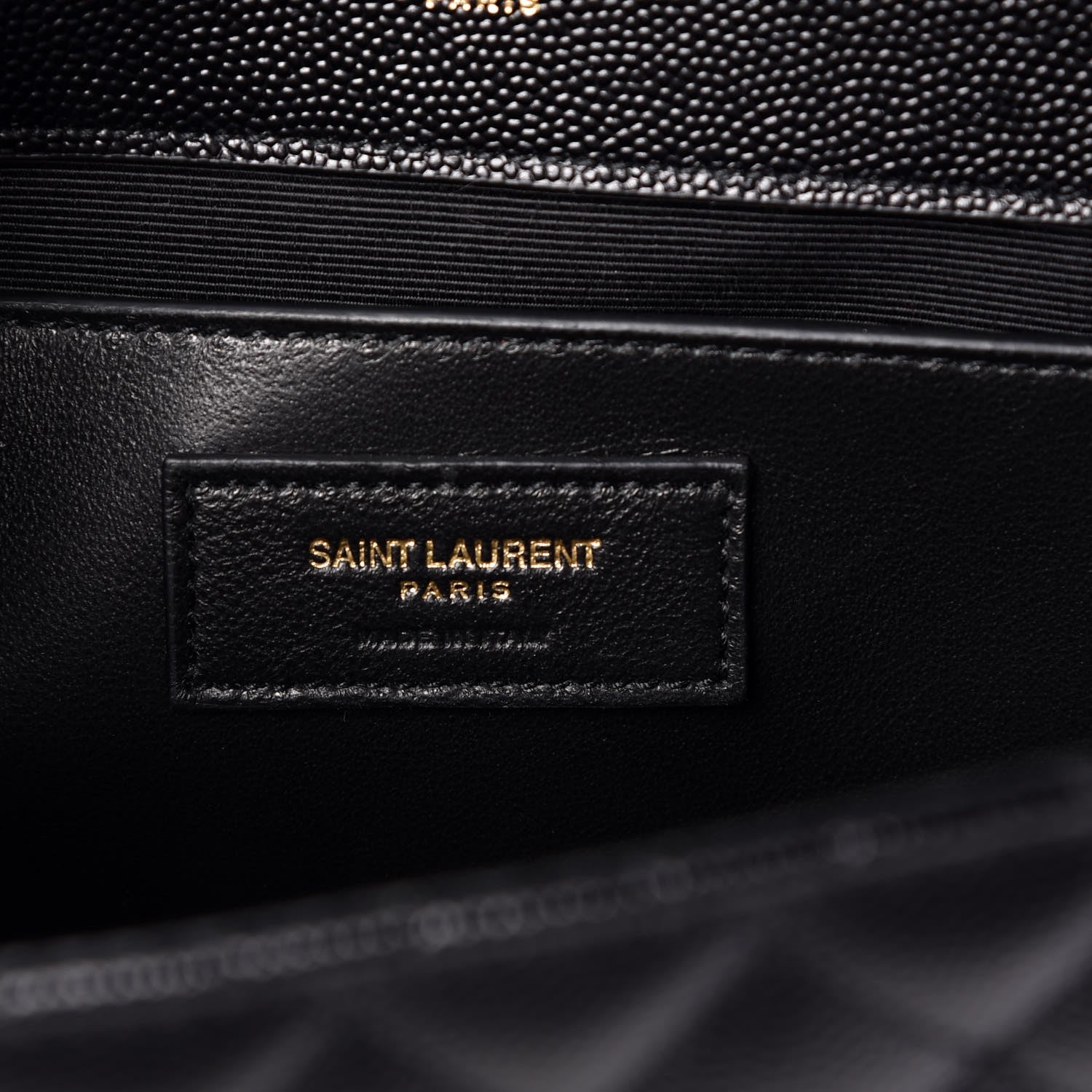 Saint Laurent Grain De Poudre Textured Mixed Matelasse Triquilt Medium Monogram Satchel Black 7 of 7