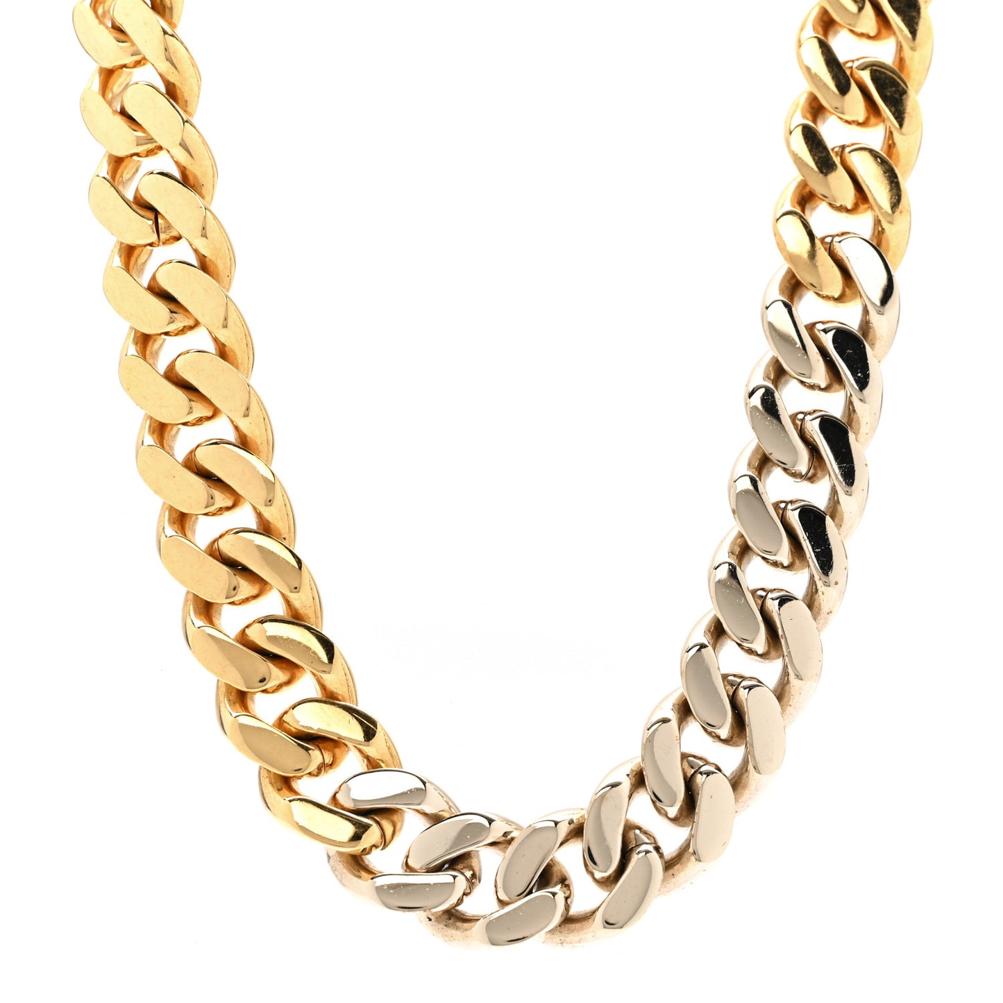 Metal Curb Chain Necklace Gold Silver