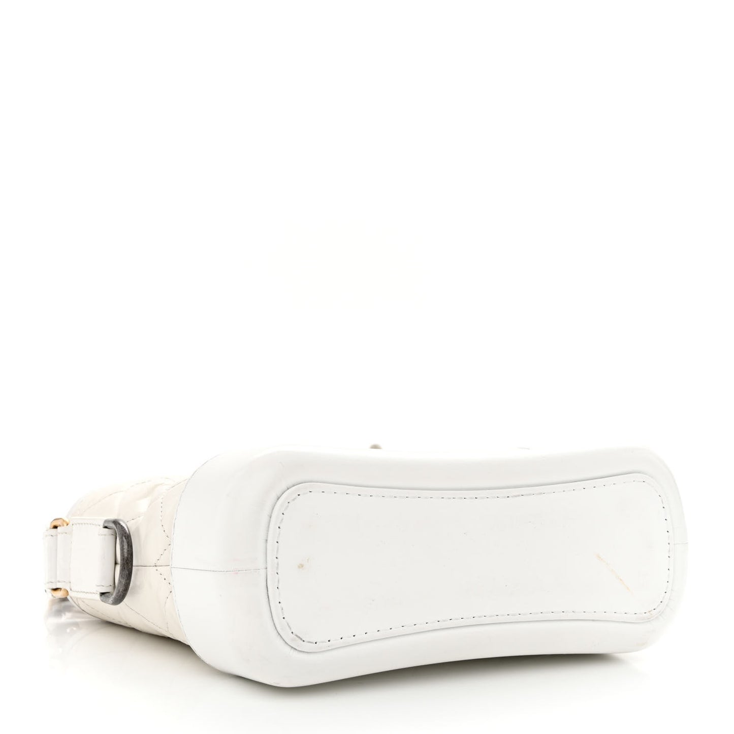 Aged Calfskin Quilted Small Gabrielle Hobo White