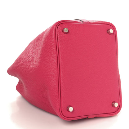 Hermes Taurillon Clemence Tri-Color Picotin Lock 18 PM Rose Extreme Rose Mexico Rouge De Coeur 4 of 12
