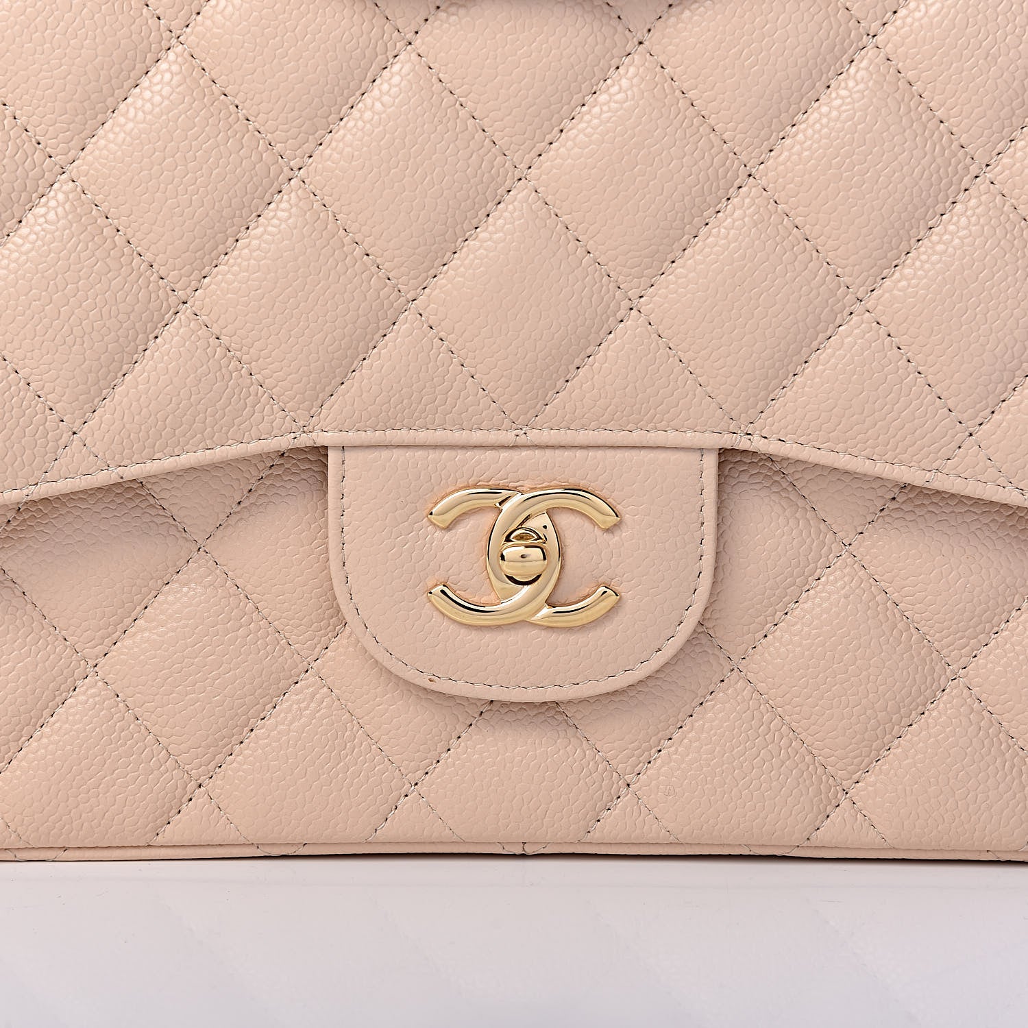 Chanel Caviar Quilted Jumbo Double Flap Beige Clair 10 of 10