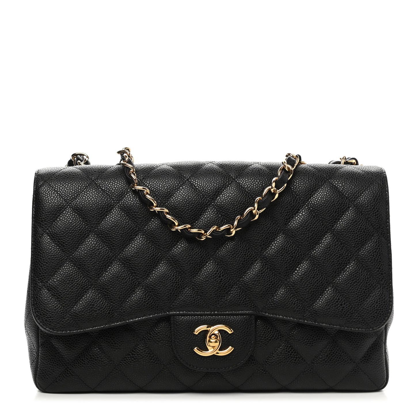 Caviar Quilted Jumbo Single Flap Black
