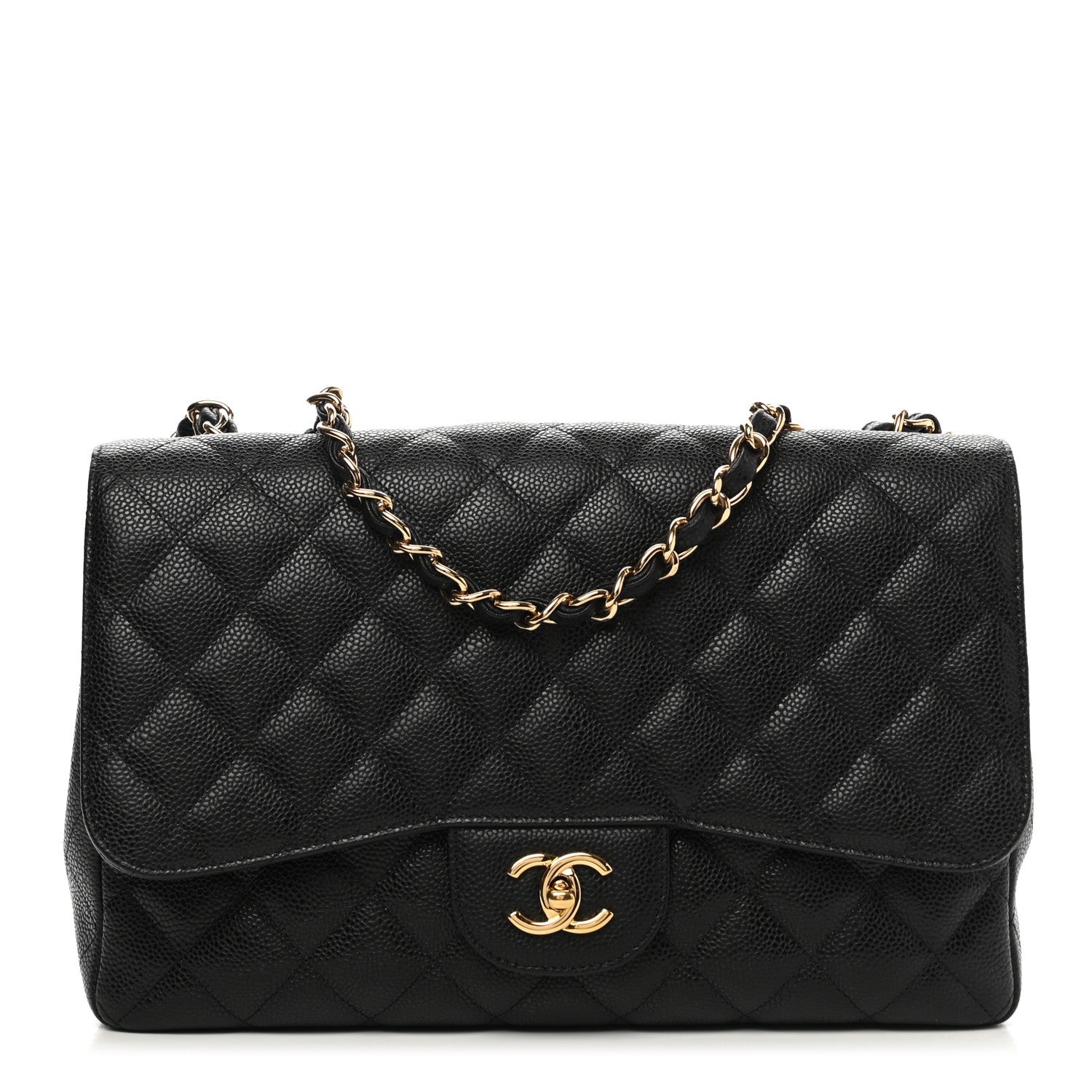 Chanel Caviar Quilted Jumbo Single Flap Black 1 of 10