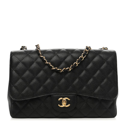 Chanel Caviar Quilted Jumbo Single Flap Black 1 of 10